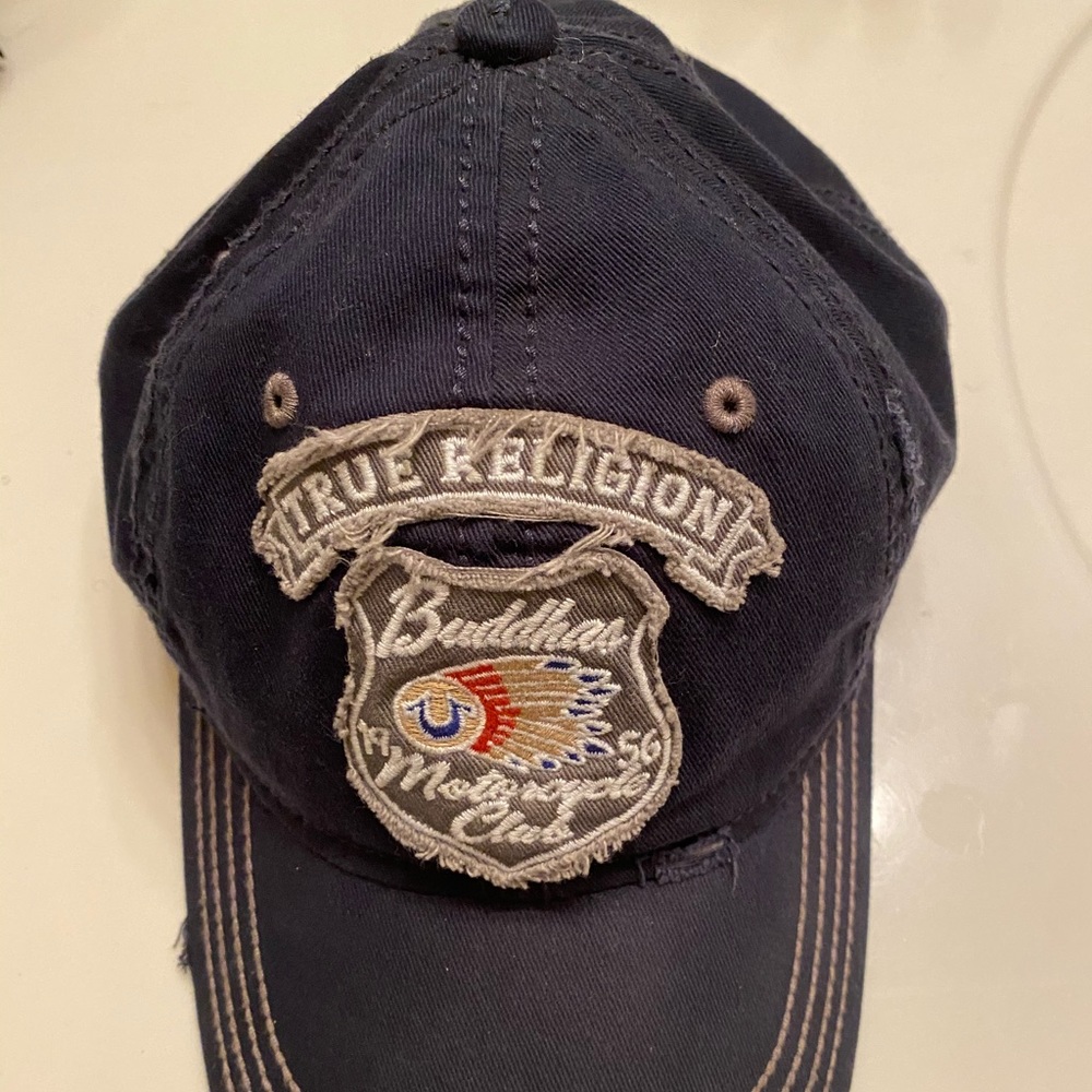 True Religion Distressed Buddha MotorcycleClub Cap